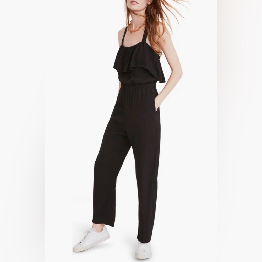 Apron Ruffle Jumpsuit in Size Small